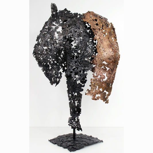 Connect - Dos à dos - Sculpture Bronze et Acier - Buil