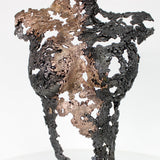 Pavarti Rosée du bois - sculpture corps féminin dentelle métal, Acier et Bronze
