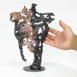 Pavarti Rosée du bois - sculpture corps féminin dentelle métal, Acier et Bronze