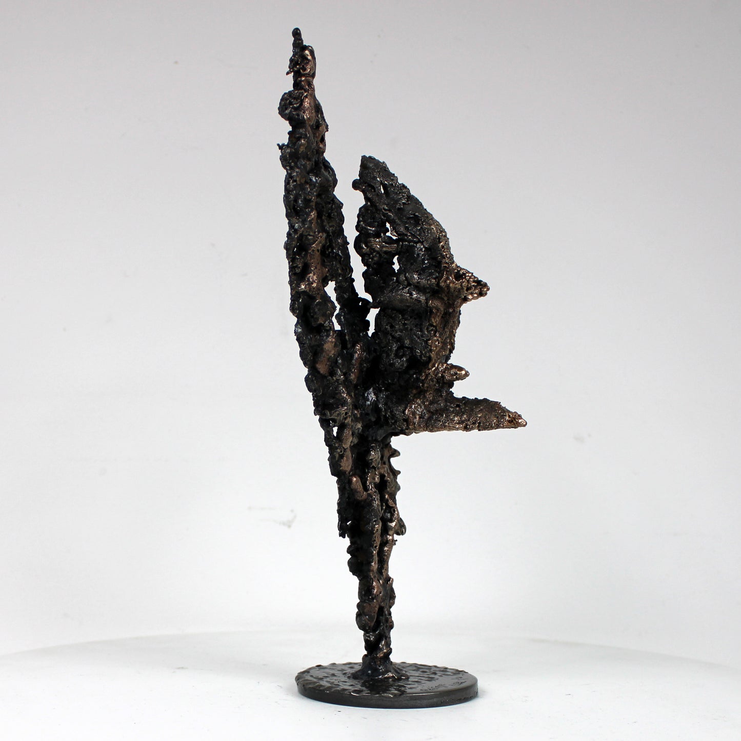 Flamme Rhinoceros 31-23 - Sculpture animal - tête rhinoceros sur flamme dentelle métal