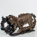 Buffon Martre - sculpture martre en gouttes de Bronze et d'Acier - Buil