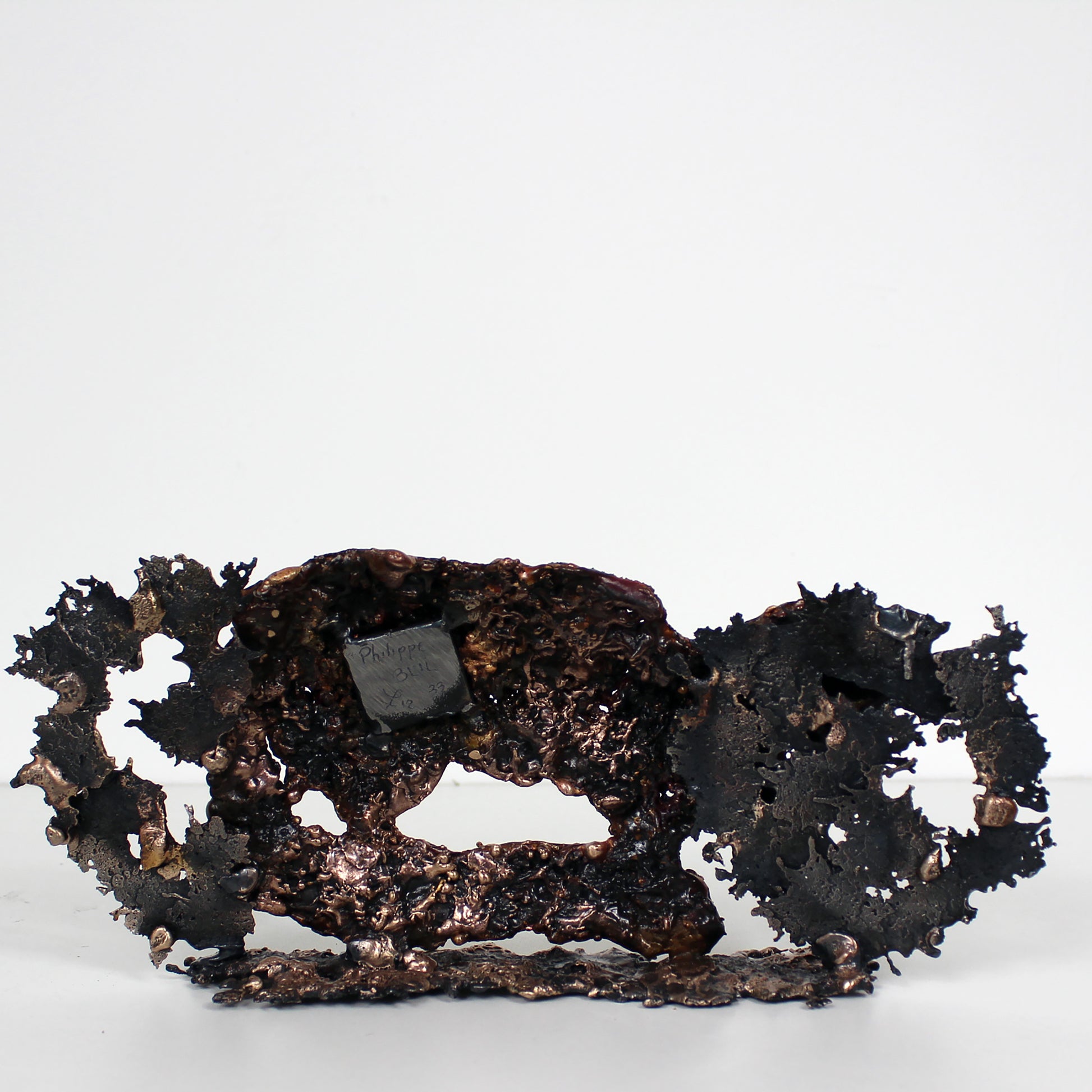 Buffon Martre - sculpture martre en gouttes de Bronze et d'Acier - Buil