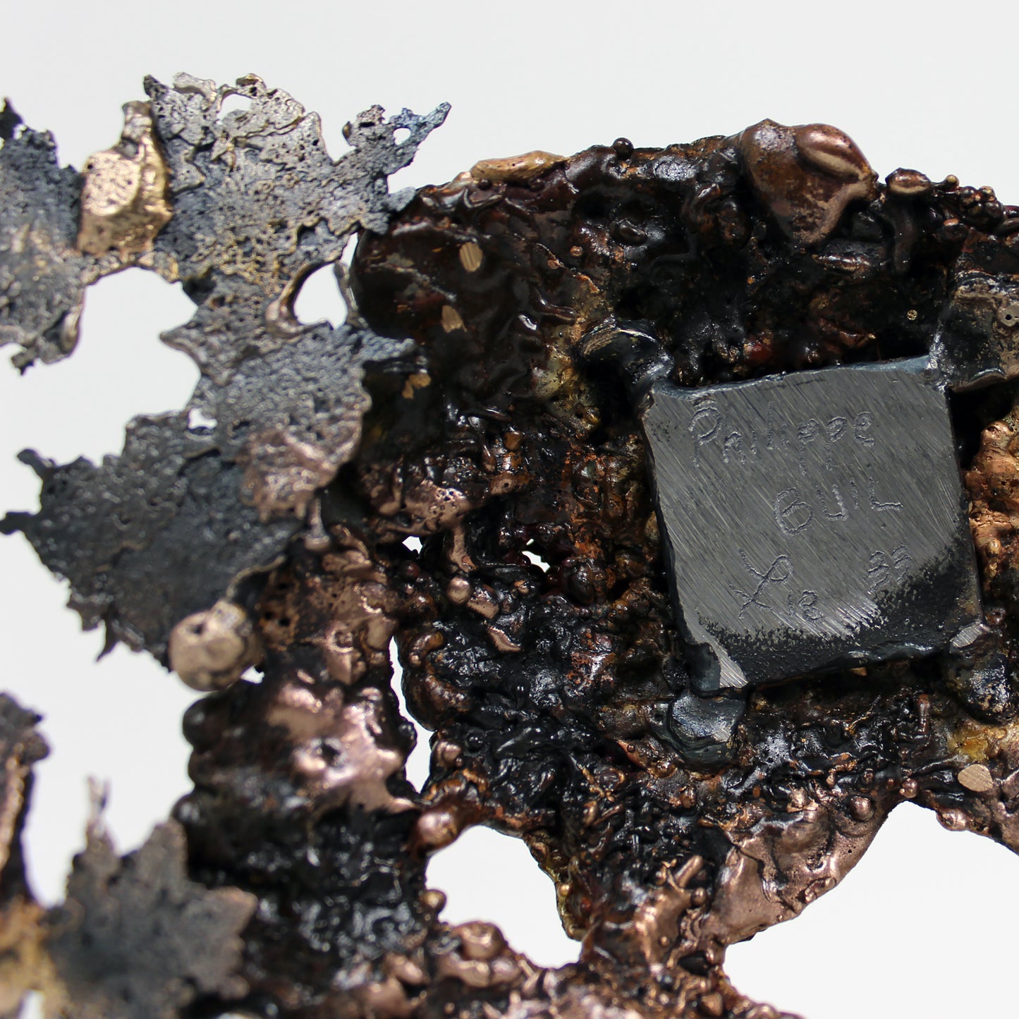 Buffon Martre - sculpture martre en gouttes de Bronze et d'Acier - Buil