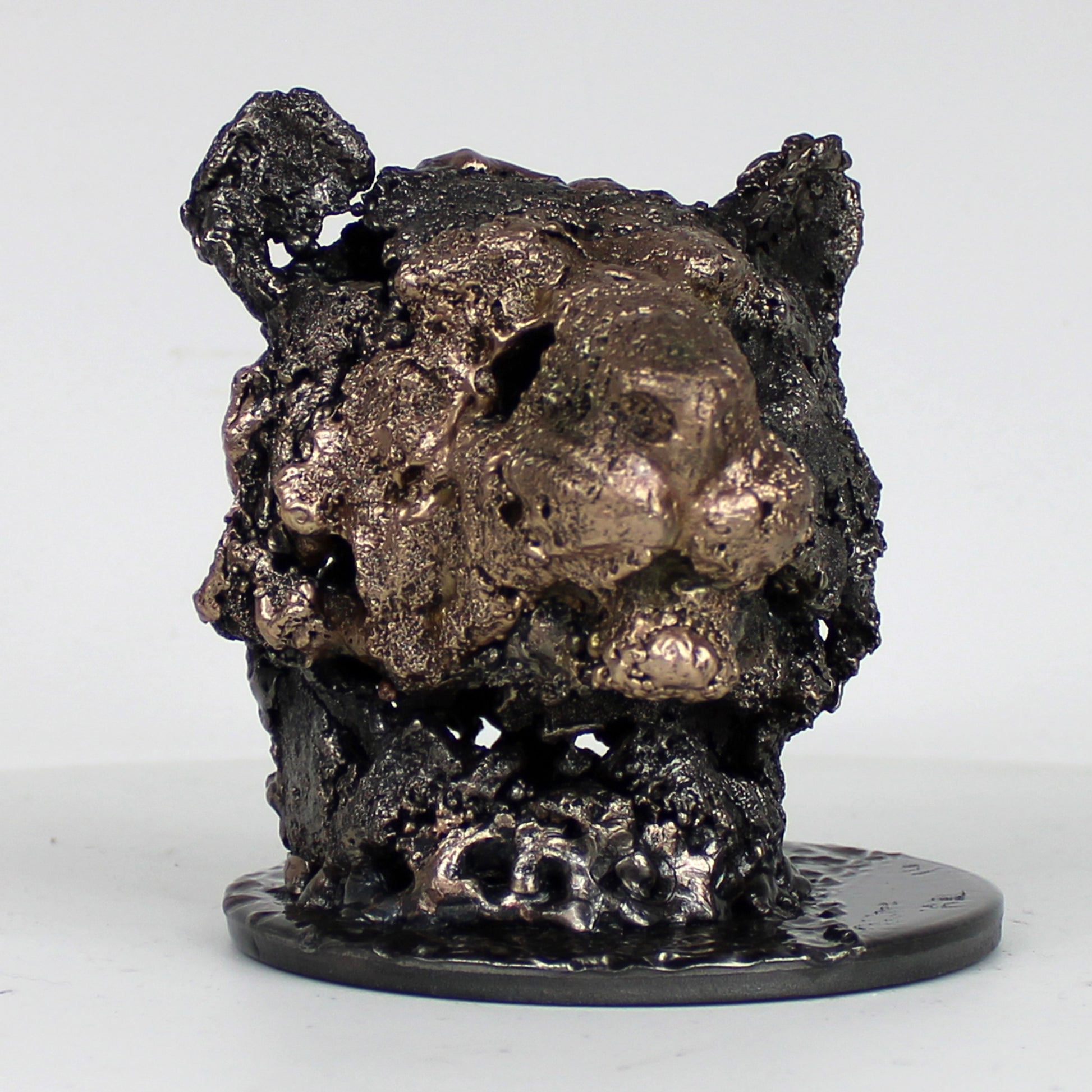 Tete lion 35-23 - Sculpture animaliere dentelle metal - Tete de lion bronze et acier