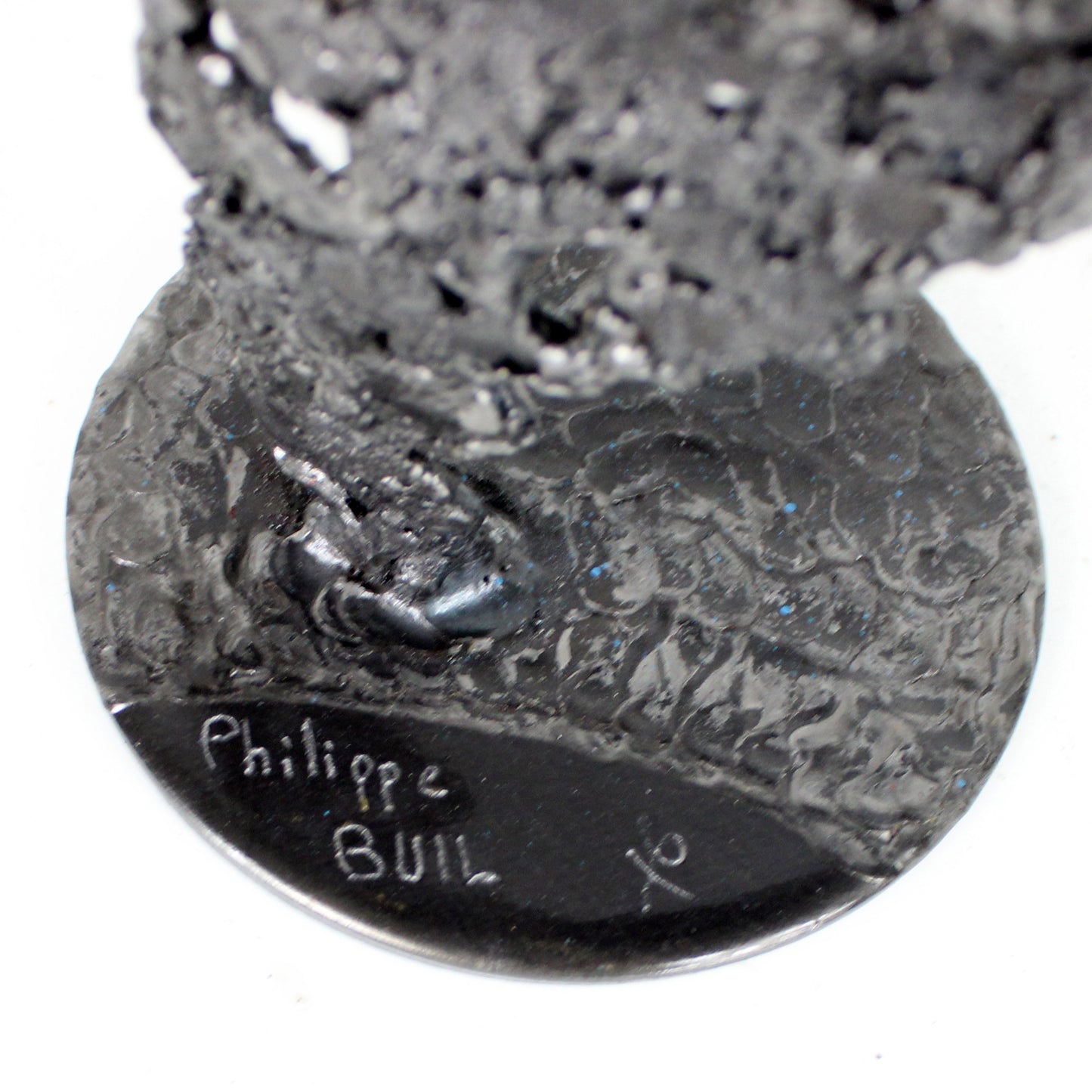 Pavarti Oceanie - Sculpture bustier femme dentelle metal patine bleue