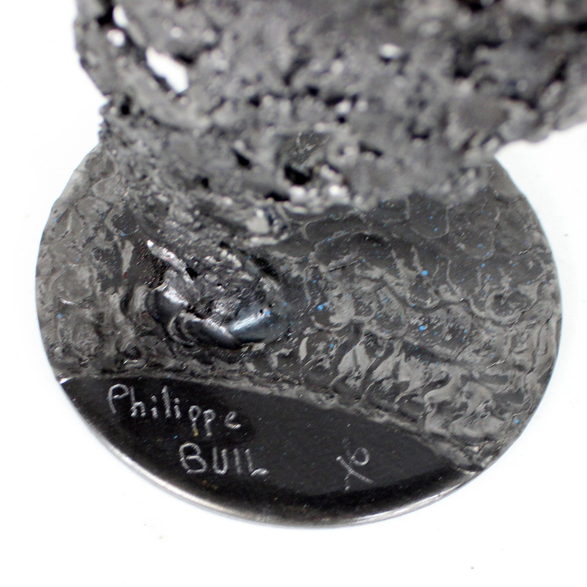 Pavarti Oceanie - Sculpture bustier femme dentelle metal patine bleue