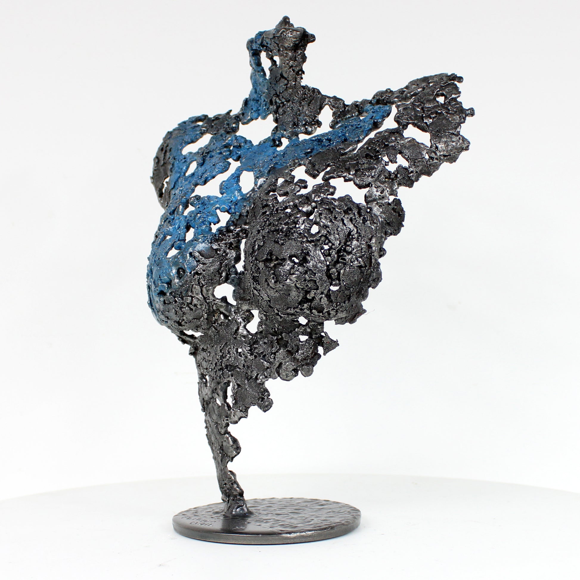 Pavarti Oceanie - Sculpture bustier femme dentelle metal patine bleue