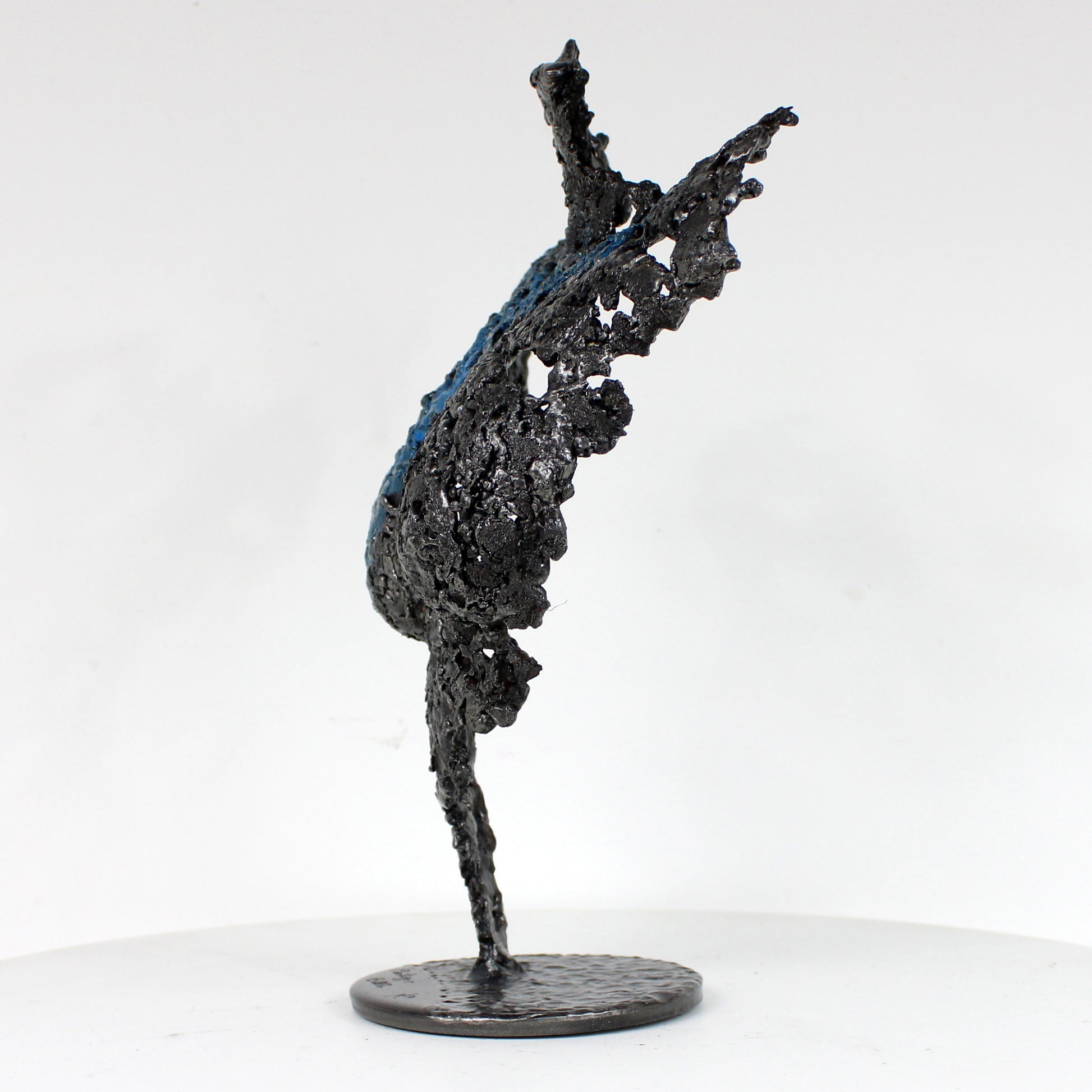 Pavarti Oceanie - Sculpture bustier femme dentelle metal patine bleue