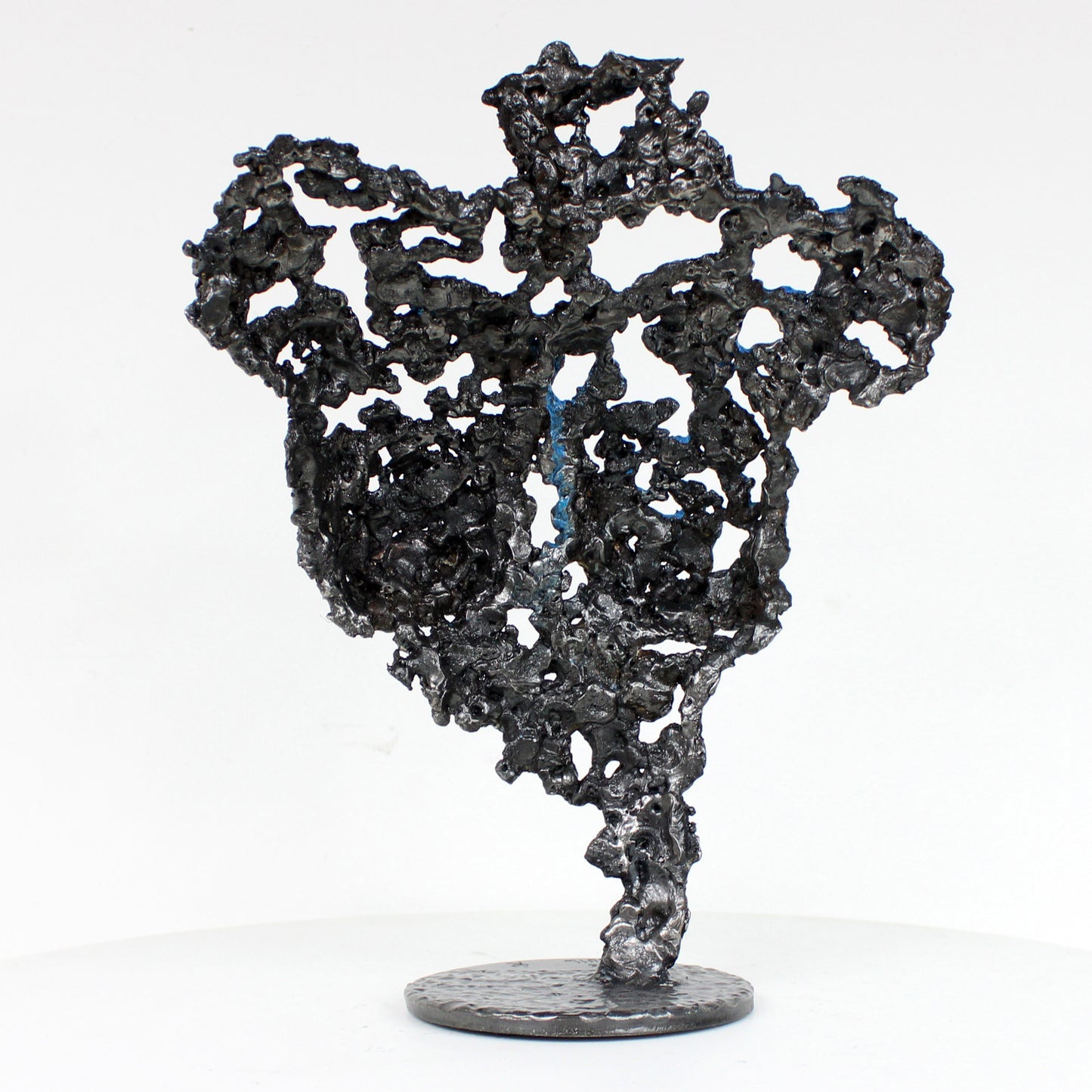 Pavarti Oceanie - Sculpture bustier femme dentelle metal patine bleue