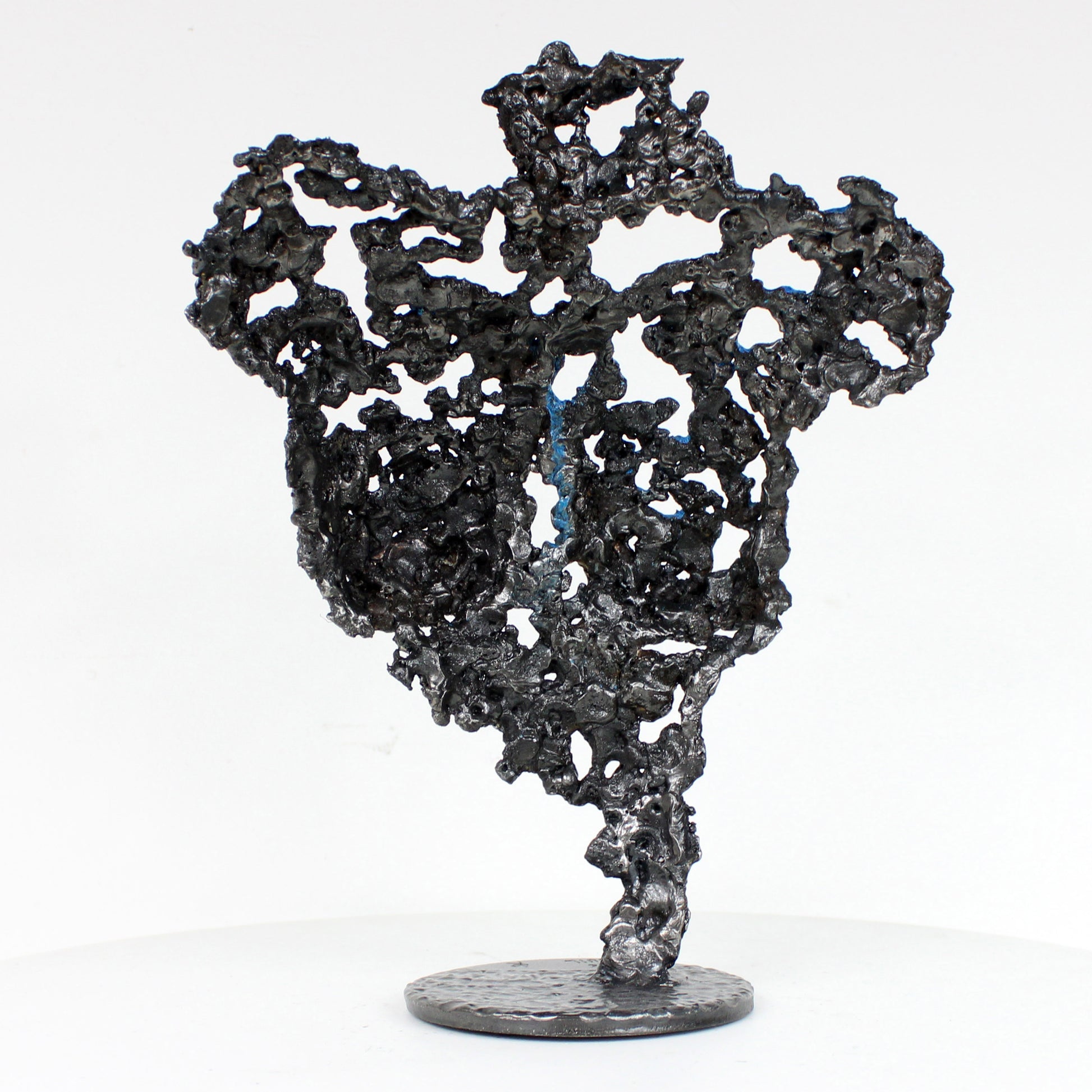 Pavarti Oceanie - Sculpture bustier femme dentelle metal patine bleue