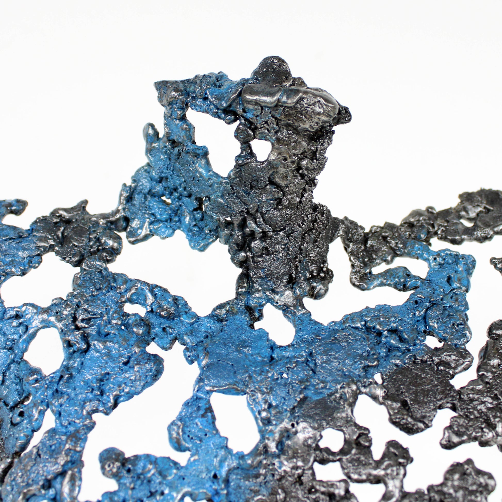 Pavarti Oceanie - Sculpture bustier femme dentelle metal patine bleue