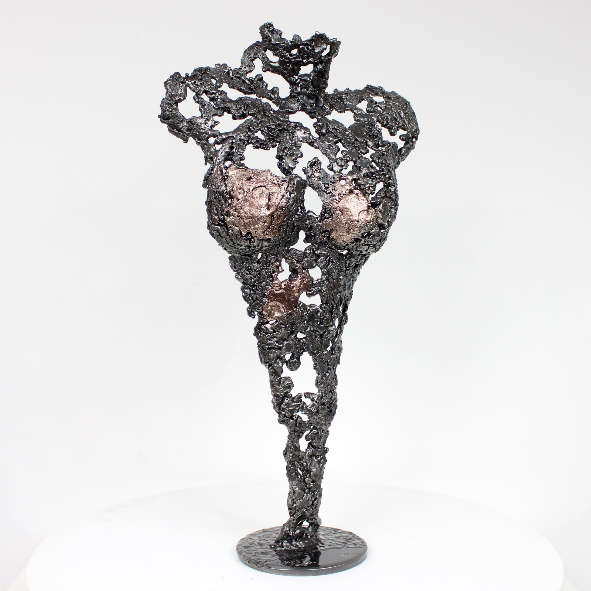 Pavarti Impromptue - Sculpture corps femme dentelle métal acier bronze