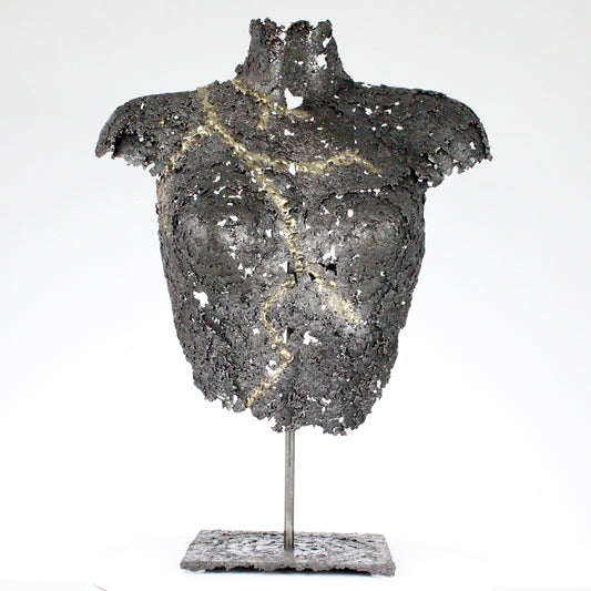 Belisama Lutchia - Sculpture buste femme dentelle métal acier et laiton