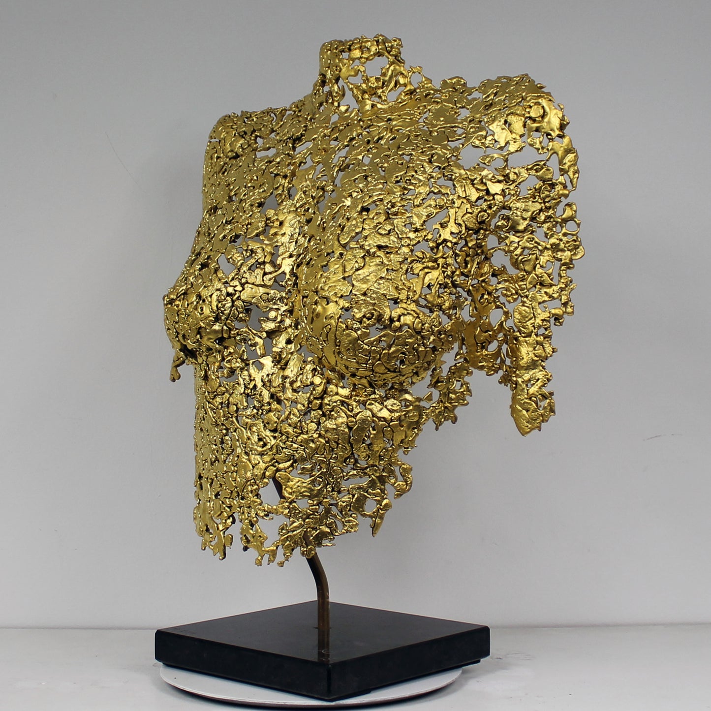 Belisama Golden Dawn - Sculpture buste femme dentelle bronze et Or - Buil