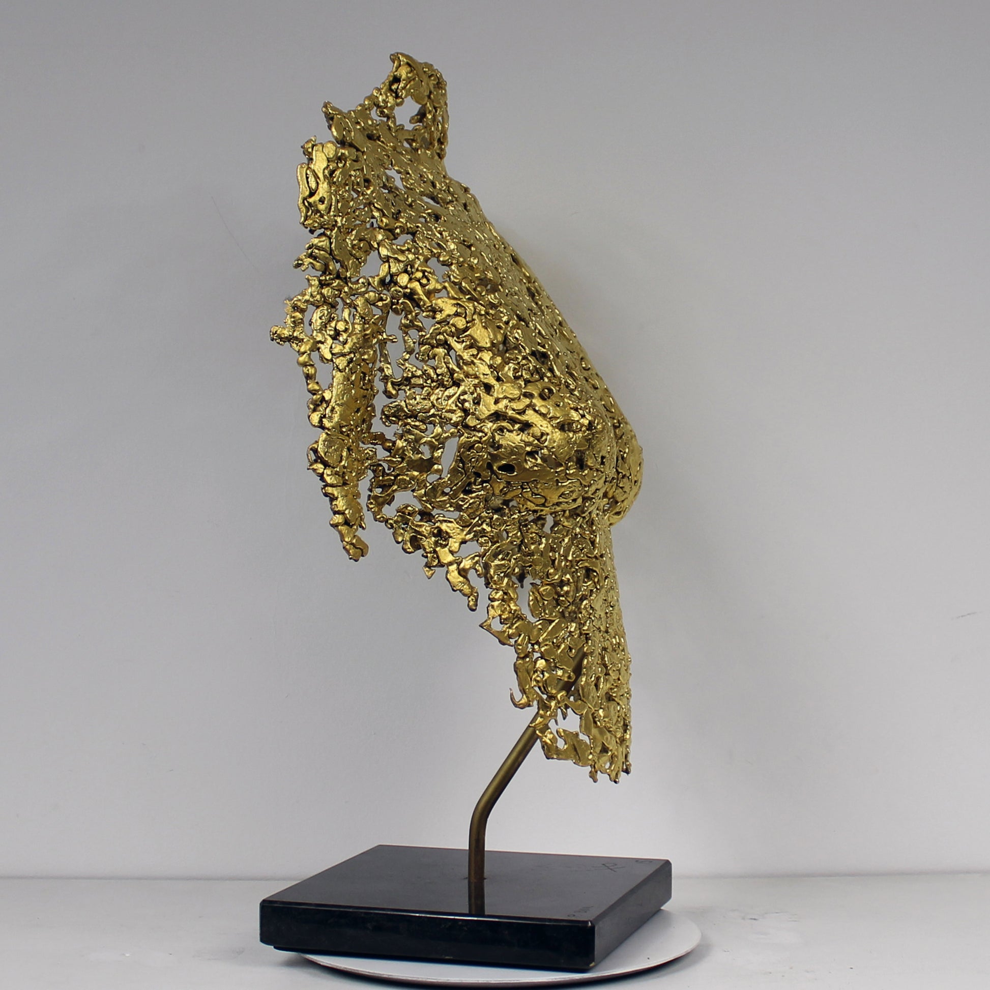 Belisama Golden Dawn - Sculpture buste femme dentelle bronze et Or - Buil