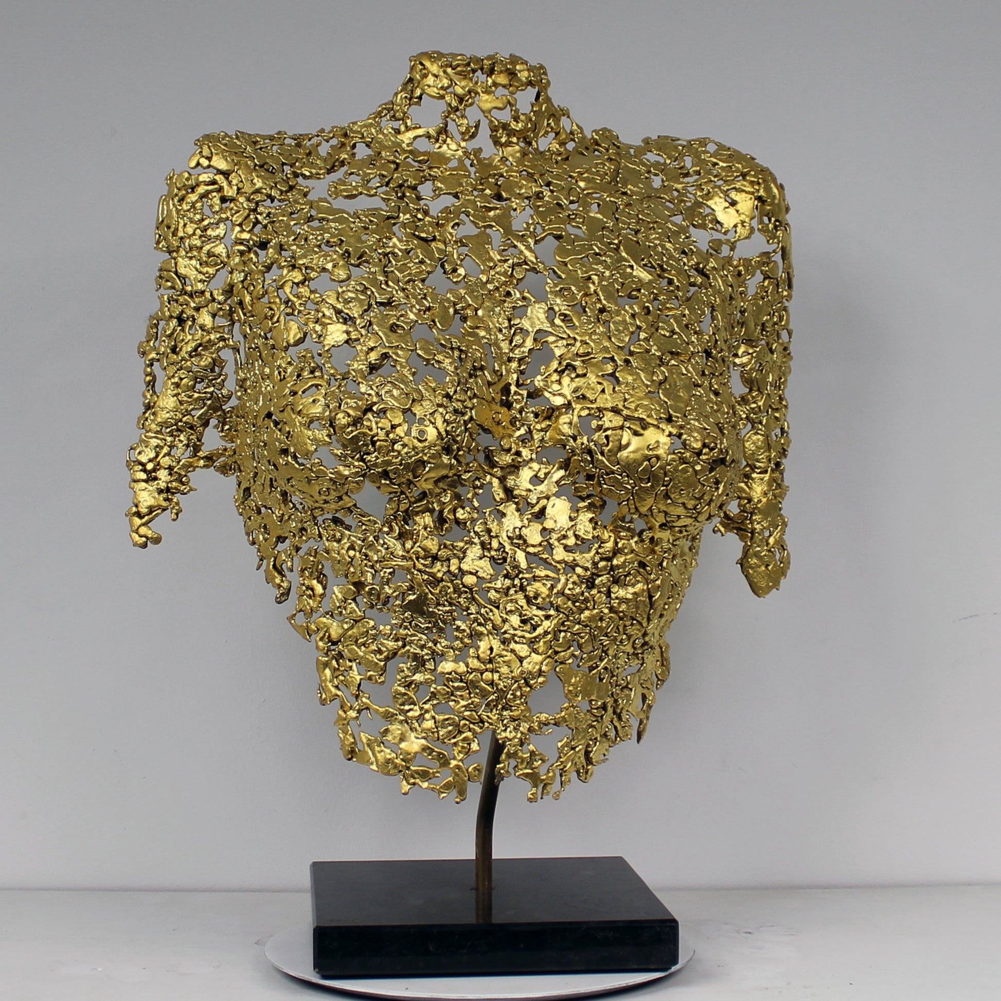 Belisama Golden Dawn - Sculpture buste femme dentelle bronze et Or - Buil