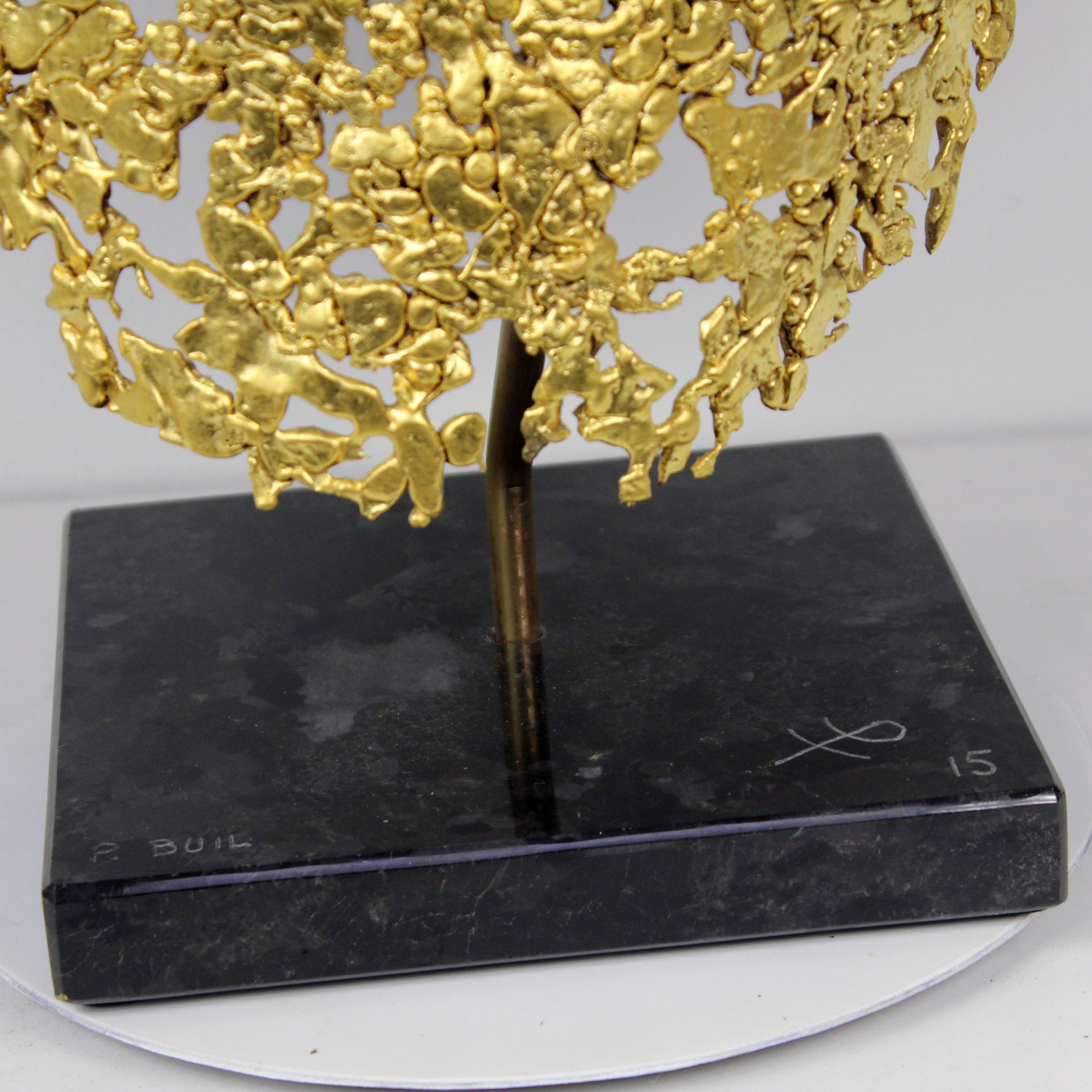 Belisama Golden Dawn - Sculpture buste femme dentelle bronze et Or - Buil