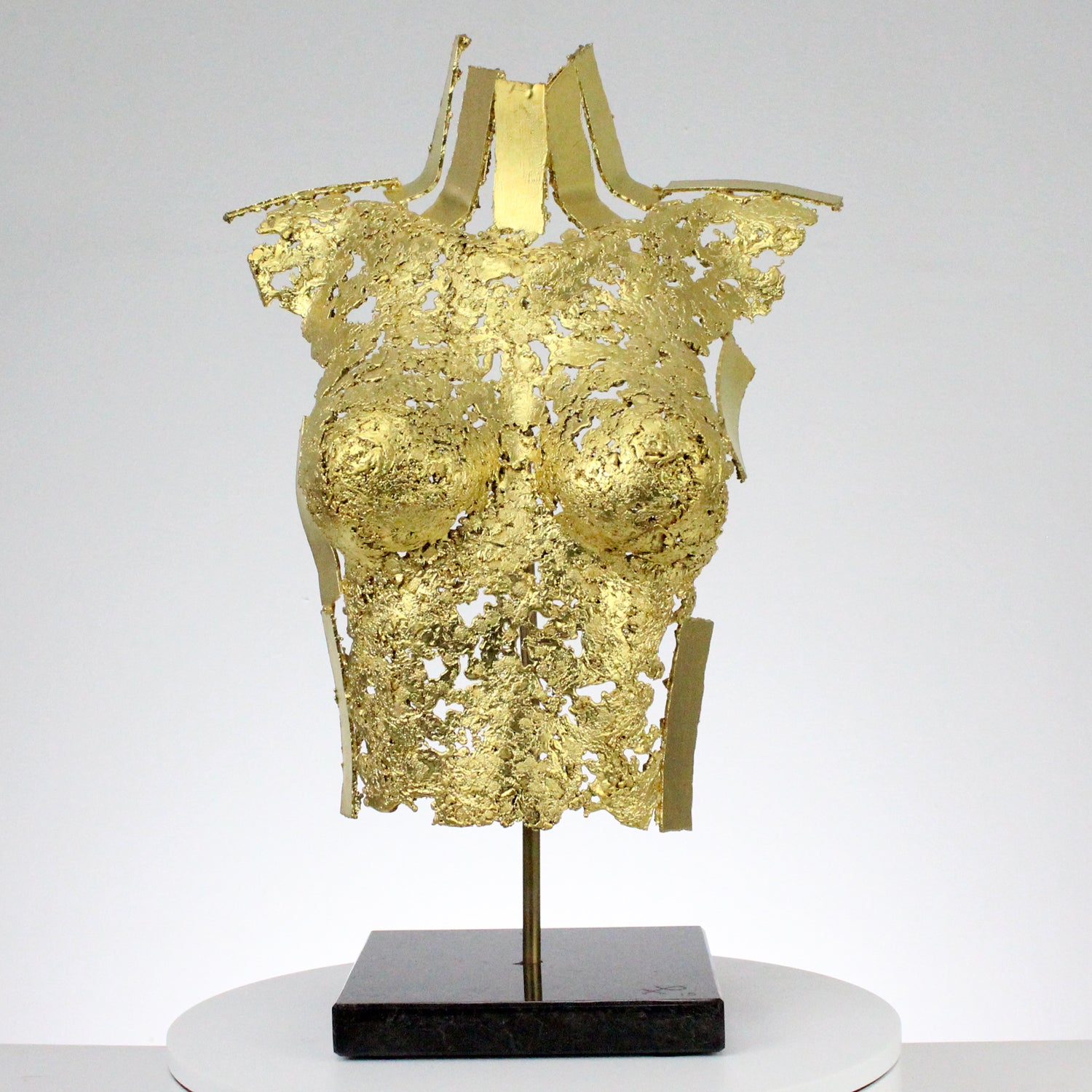 Belisama Jocaste - Sculpture buste femme dentelle bronze et Or - Buil