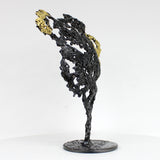 Pavarti Azur - Sculpture torse homme dentelle metal et feuilles or 24 carats