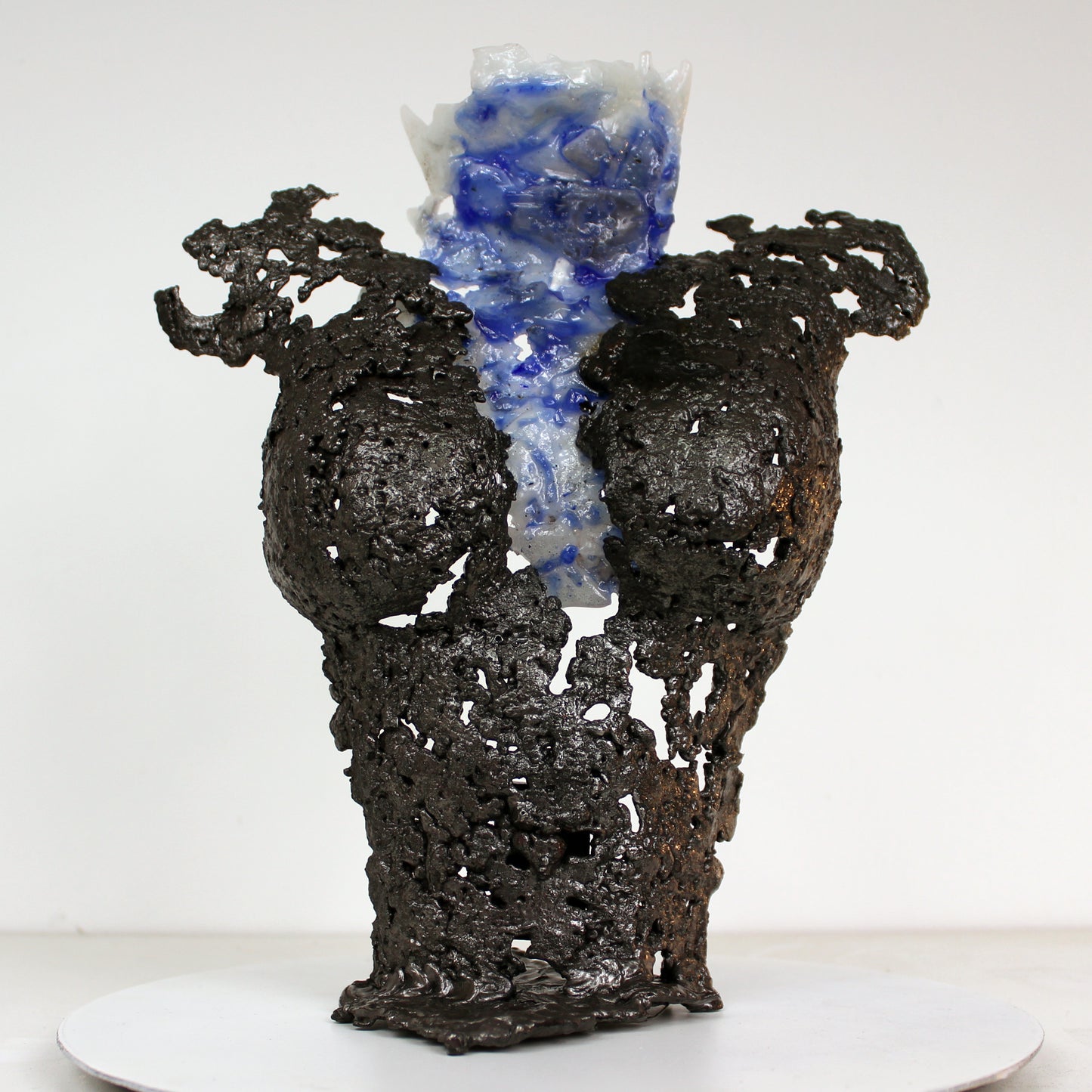 Pavarti Océan - Sculpture corps dentelle acier et verre - Buil