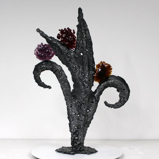 Armories - sculpture fleur en dentelle acier et verre - Buil
