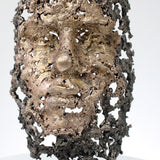 Sortir du bois - Sculpture visage métal dentelle acier, bronze -  Face metal artwork - lace steel bronze - Buil