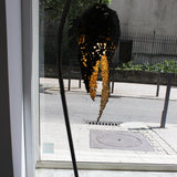 Flame floor lamp - Steel lace and gold leaf flame lamp