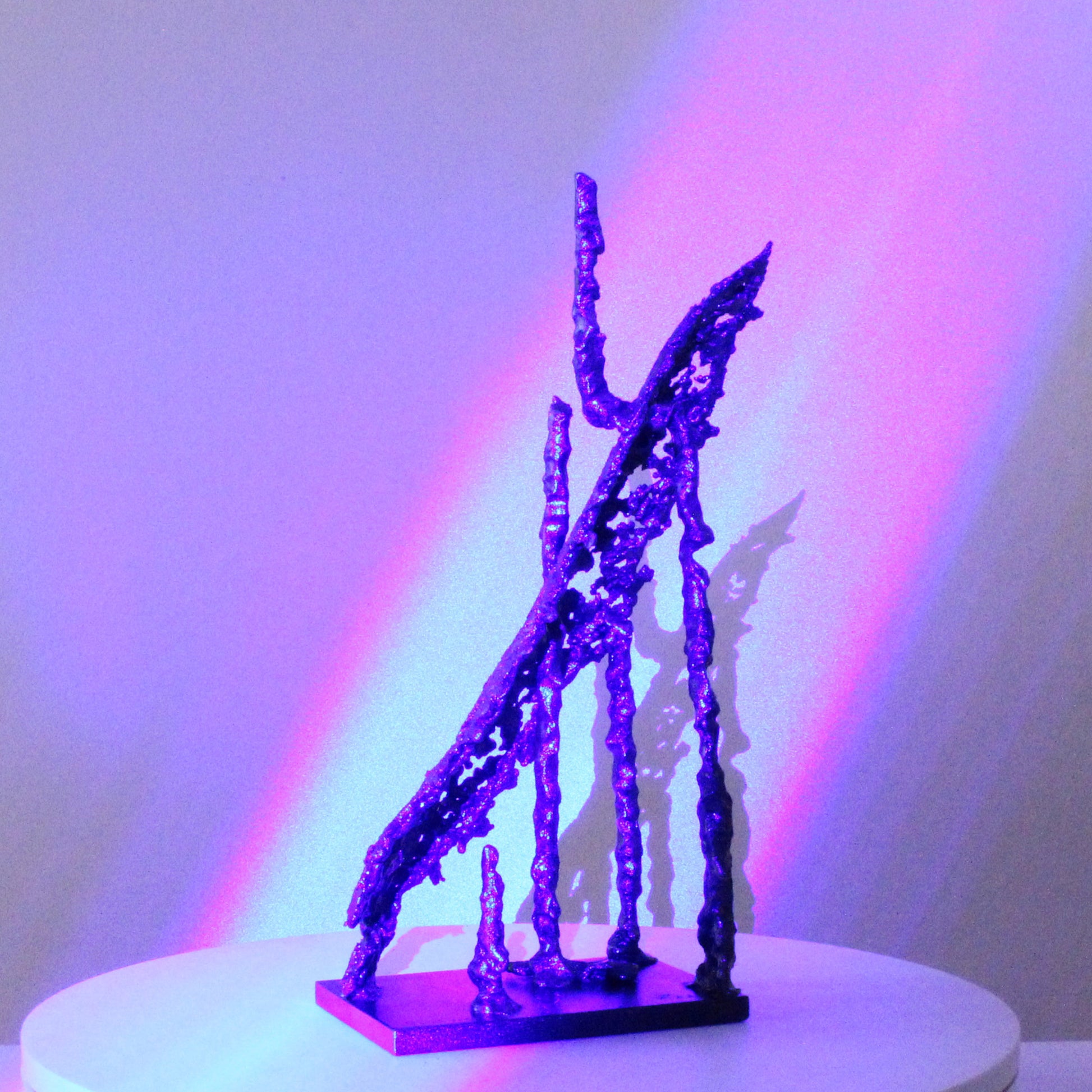 Trait de lumière 83-21 - Sculpture abstraite métal dentelle acier - Buil