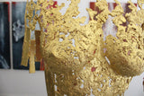 Belisama It's Only Gold - Скульптура женского бюста из бронзы и золотого кружева
