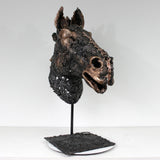 Cheval Rabastas - Sculpture métal - tête de cheval en Acier et Bronze - Buil