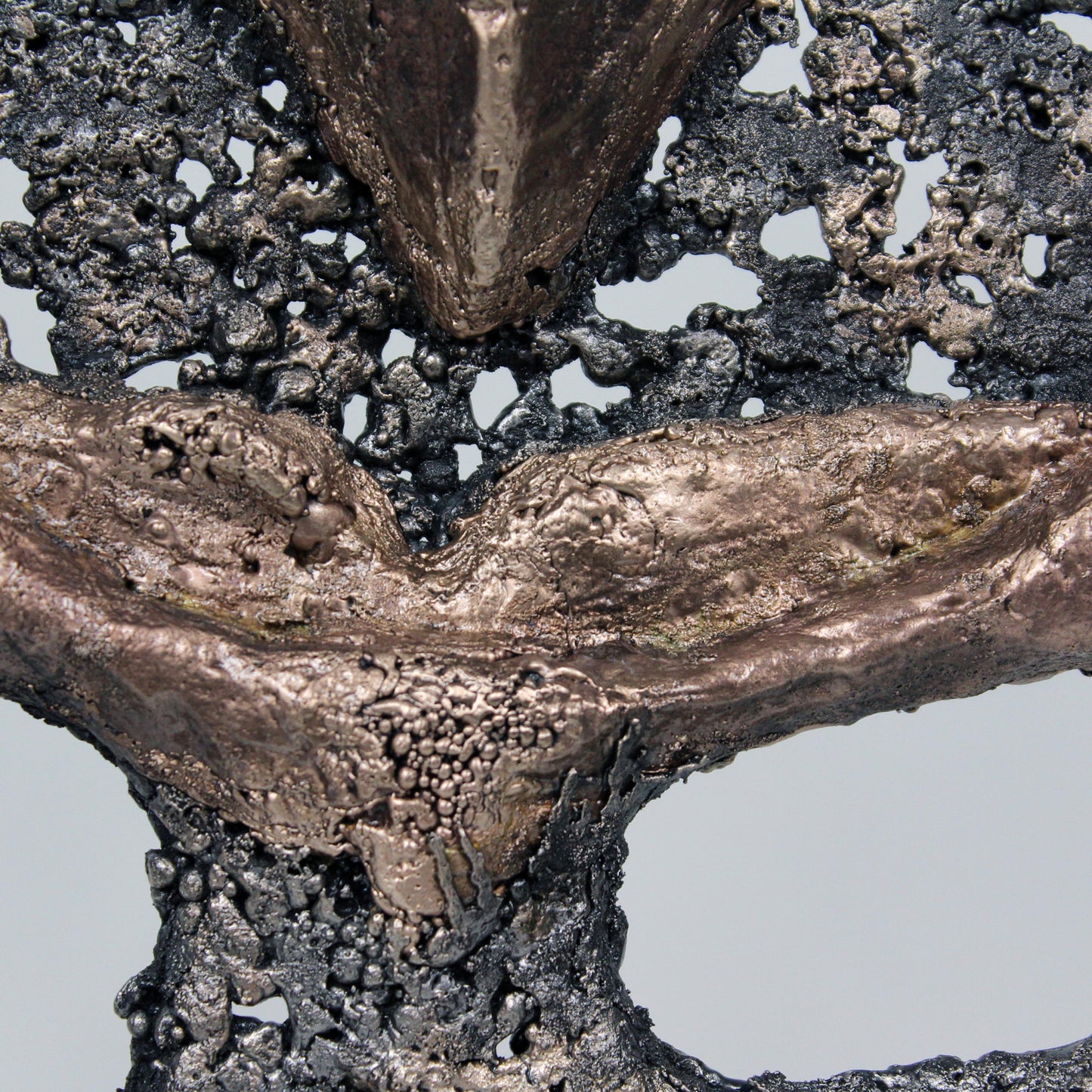 Pavarti calligraphie violette I - Sculpture métal homme yoga danse dentelle Bronze Acier - Buil