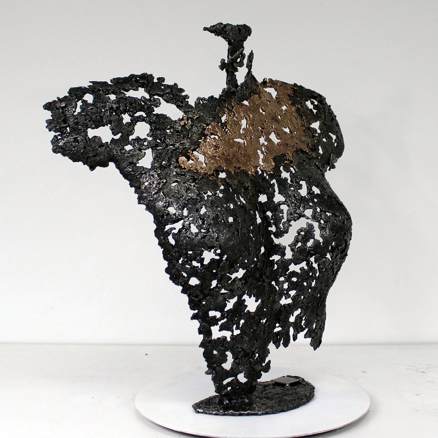 Belisama Antan - Sculpture buste femme dentelle Acier bronze - Buil