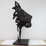 Tete de Lion - Sculpture animale tete de lion en acier bronze - Buil