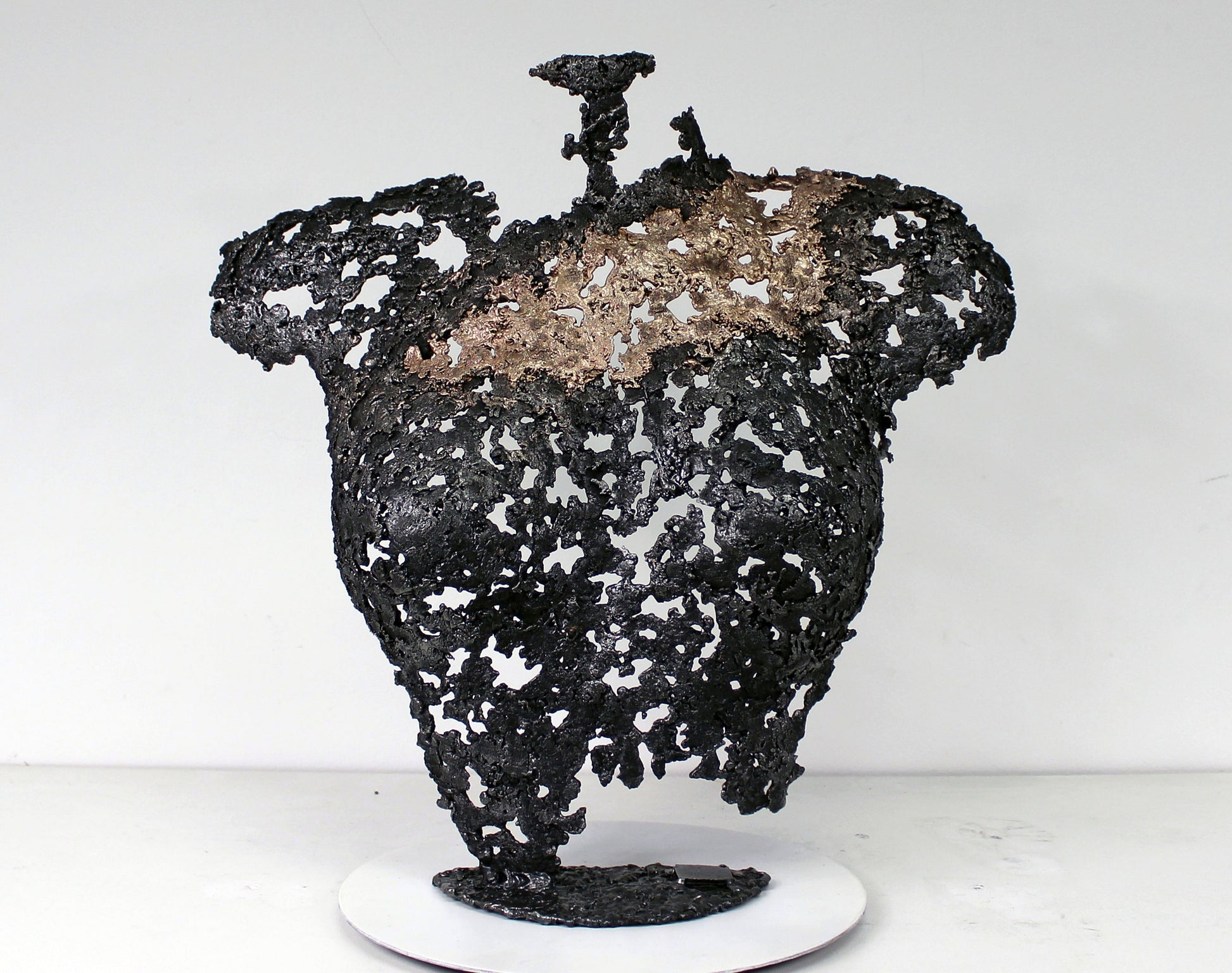 Belisama Antan - Sculpture buste femme dentelle Acier bronze - Buil